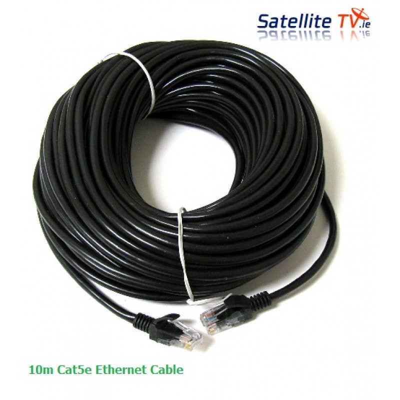 10m CAT 5E Network Lead RJ45 BLACK - 10m Ethernet Patch Cable