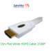 15m Flat White HDMI Cable V2.0 2160P / 3D
