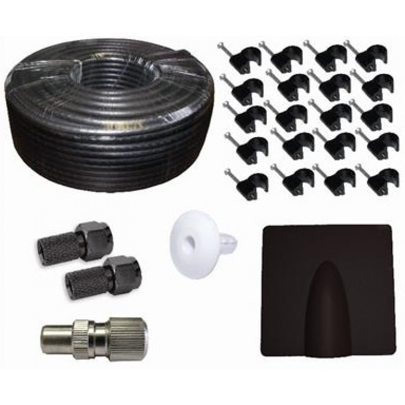 25m Black TX100 TV Aerial and Satellite Cable Kit 25m Black TX100 TV Aerial and Satellite Cable Kit