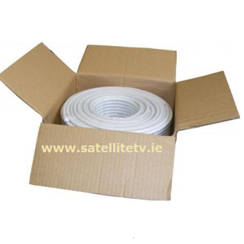 50m RG6 Satellite Cable White