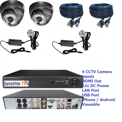 2 Camera CCTV System inc 1TB DVR 