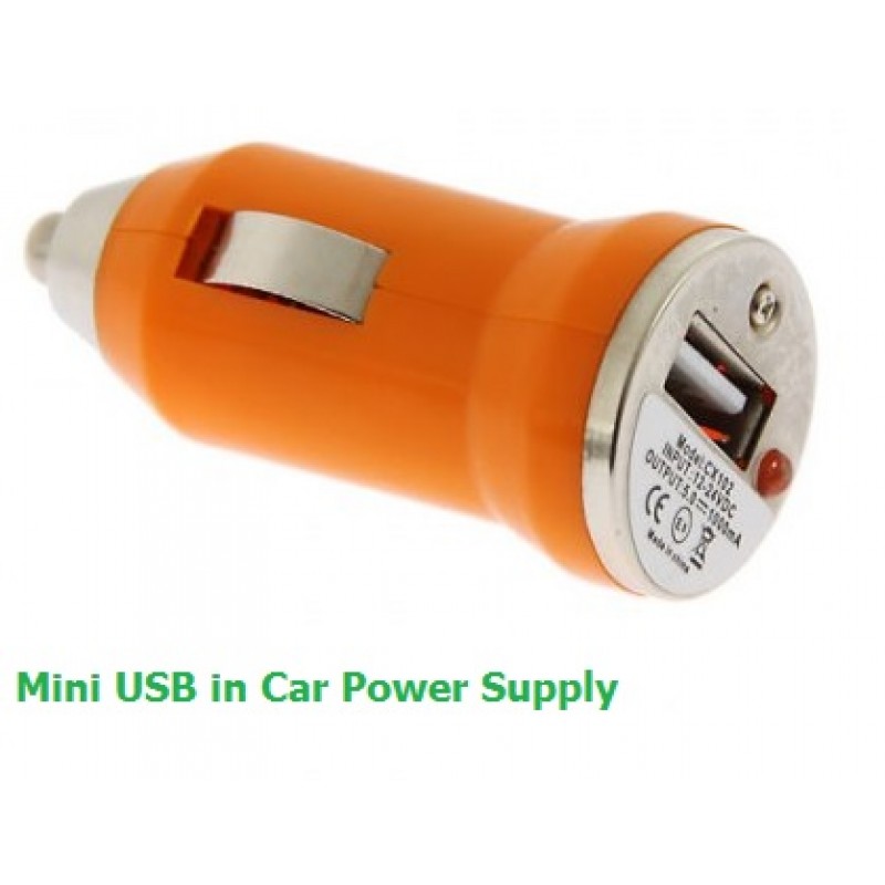 Mini USB Bullet 12v Car Charger 700mA for iPhone / Android Mini USB Bullet 12v Car Charger 700mA for iPhone / Android