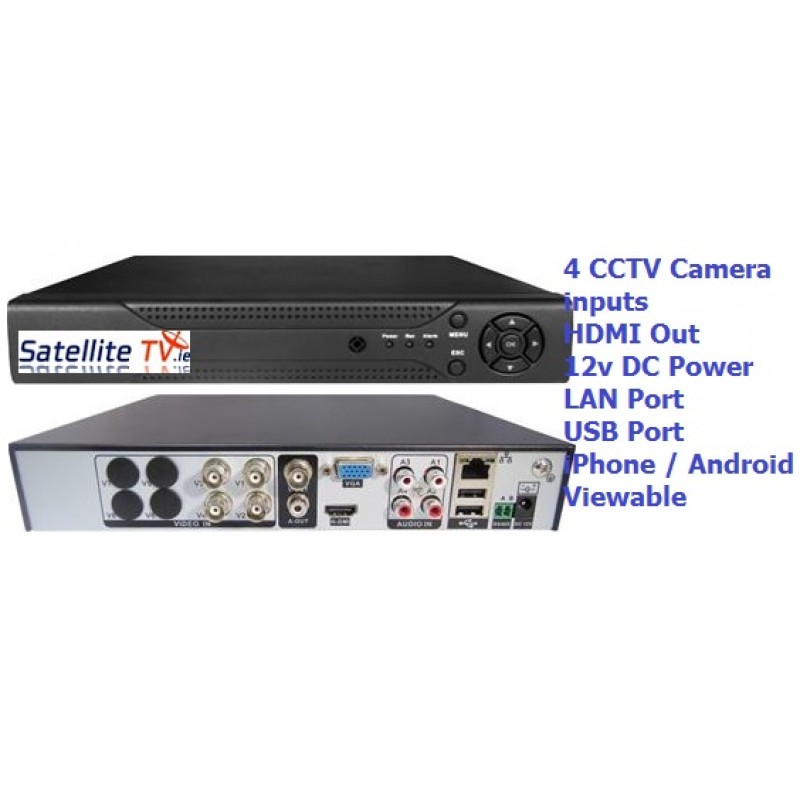 iPhone / Android Ready. 4CH DVR with 1TB Internal HDD
