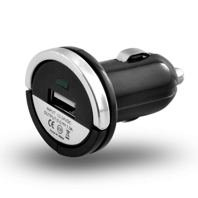 Mini USB Bullet 12v Car Charger 1,000mA for iPhone / Android - Black Mini USB Bullet 12v Car Charger 1,000mA for iPhone / Android - Black